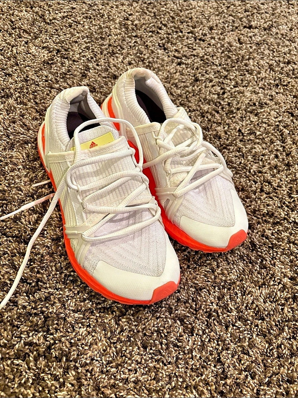 adidas by Stella McCartney White & Orange Athletic Shoes